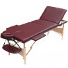 Mesa para masaje tres secciones con levanta piernas, compresero caliente 4 compresas y escalerilla de dedos