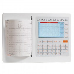 Electrocardiógrafo de 12 Derivaciones 200+ con Filtros de 25/40/150 Hz, Pantalla LCD 7" con Protocolo DICOM - CARDIOLINE