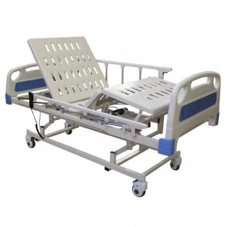 Cama de Hospital con Barandal Eléctrica con 3 Movimientos Fabricada en Acero para 180 kg y con Control Remoto - Medimetrics