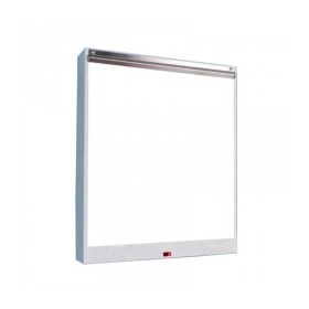Negatoscopio de pared de acero inoxidable 2 lámparas rectas fluorescente de luz azul continua - Médica Store Negatoscopio Sencillo de Pared de Acero Inoxidable de 1 Sección con Lámpara y Tubo Fluorescente de 3600 Lumens - Médica Store