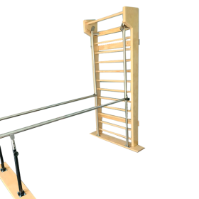 Barras Paralelas Plegables con Barras Suecas Ancladas Fabricadas de Madera para Fisioterapia - Médica Store