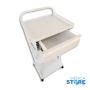 Carro Porta Equipo Médico y Fisioterapéutico Móvil de 4 Ruedas con 1 cajón y 2 charolas de Metal - Médica Store