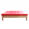 Cama Bobath de Madera y Colchón de Poliuretano de Alta Densidad de 2 m x 2 m x 41 cm - Mecano Rehab