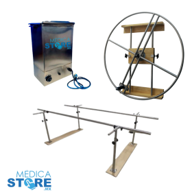 Combo Barras paralelas, compresero caliente 4 compresas y rueda o timón para ejercicios de hombro Combo Barras paralelas, compresero caliente 4 compresas y rueda o timón para ejercicios de hombro