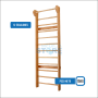 Barras Suecas de Madera para Fisioterapia con 12 Barrotes y Barnizado Natural - Mecano Rehab