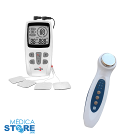 Paquete de Electroestimulador de 2 Canales + Ultrasonido Terapéutico Portátil