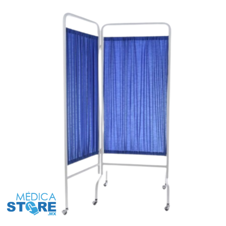 Biombo Médico de 2 Hojas de Acero Inoxidable para Consultorio y Hospital - Médica Store