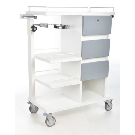 Carro Para Curaciones de Acero con 3 Cajones | Mobilimed Médica Store