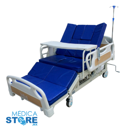Cama de Hospital con Barandal Eléctrica con 3 Movimientos Fabricada en Acero para 150 kg y con Control Remoto – Medimetrics