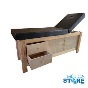 Cama de Fisioterapia de Madera con Respaldo Reclinable y Puertas 190 x 61 x 80 cm | Mecano Rehab México