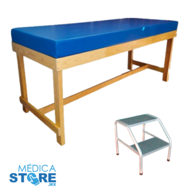 Kit Camilla de Fisioterapia Fija con Escalera Hospitalaria | Mecano Rehab México