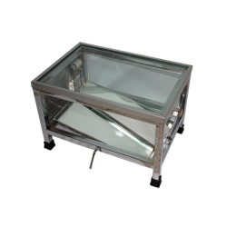 Plantoscopio de Tubo Cuadrado de Metal de 40x40x40cm con Cristal de 19 mm de Espesor y Entrepaño Móvil con Espejo - Médica Store Plantoscopio de Metal